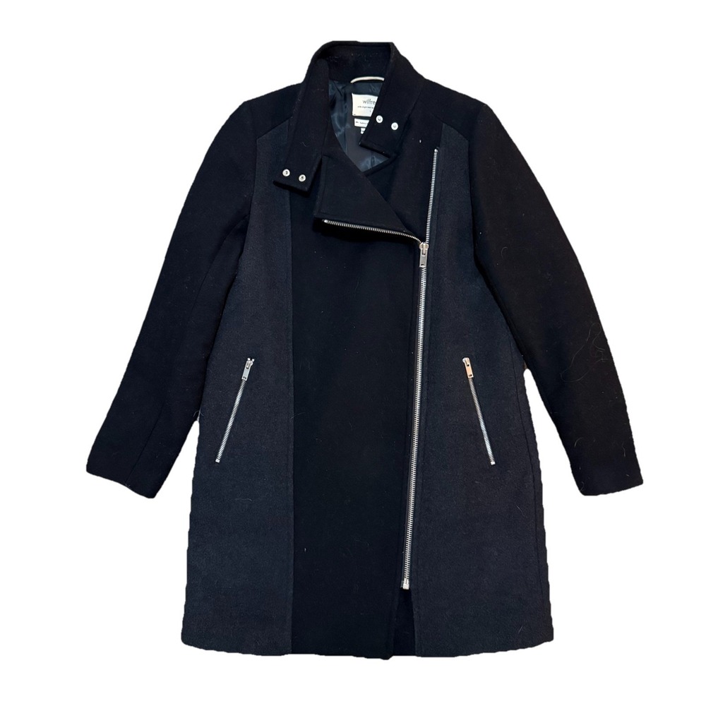 Wilfred Two Tone Asymmetrical Zipper Front Italian Wool Cashmere Coat Size L‎